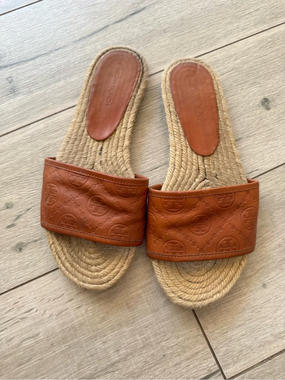Tory Burch Monogram Espadrille Flat Slides